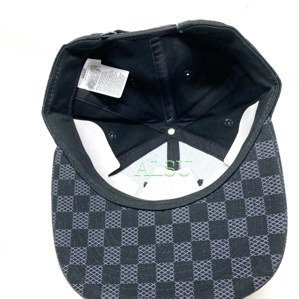 VANS Billtastic Checker Mens SnapBack Black Hat - Picture 5 of 6